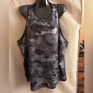Nike DRI-FIT Black and Gray Camo Tank Top XXL